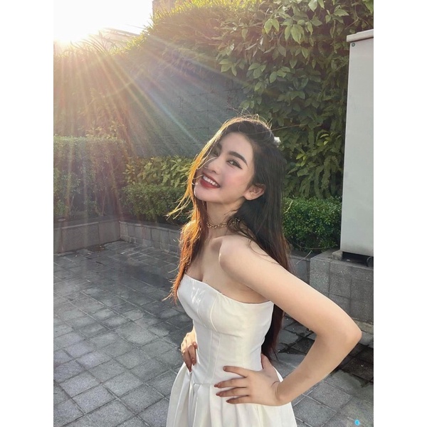 Đầm xoè cúp ngực tùng xếp ly