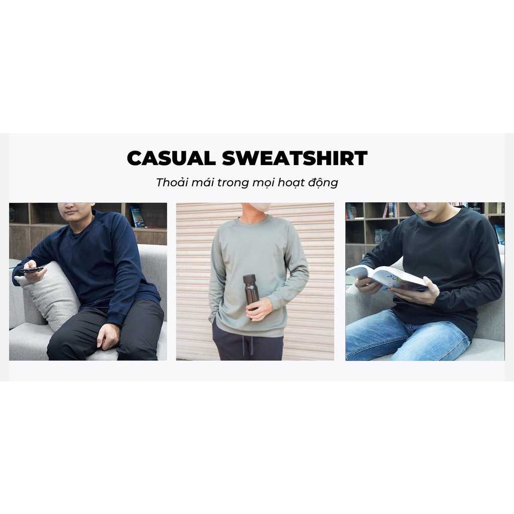 Áo nỉ dài tay nam Casual Sweatshirt mềm mại co giãn thương hiệu Coolmate