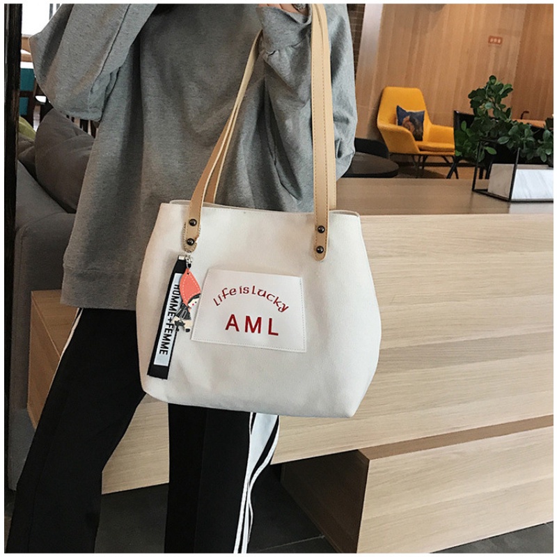 M97-Túi Xách Nữ Vải Canvas Cỡ Lớn Thời Trang Hàn Quốc Mới