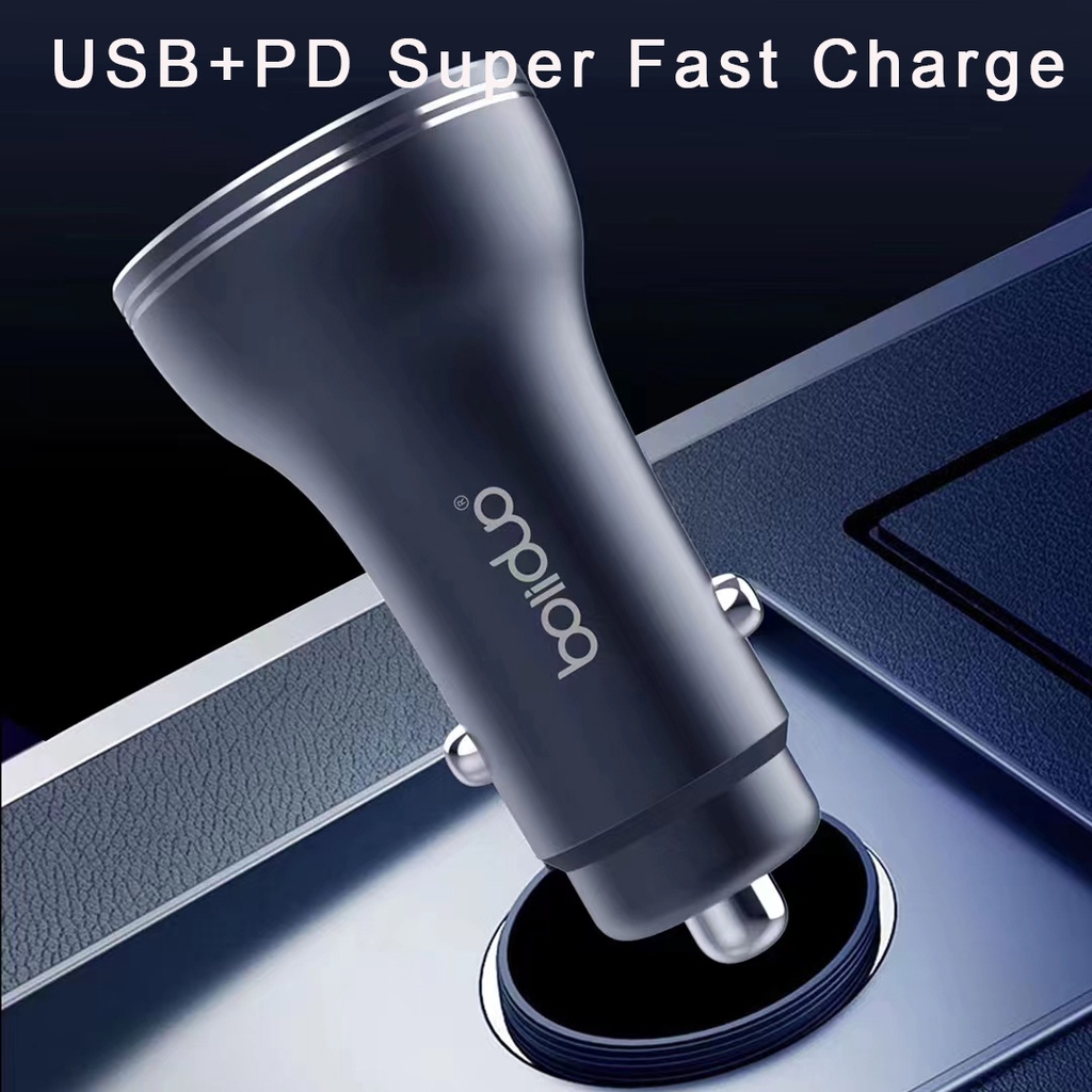 Tẩu sạc nhanh xe hơi SPRISE hai cổng USB 3.0 PD QC 3.0 thích hợp cho mọi mẫu điện thoại di động