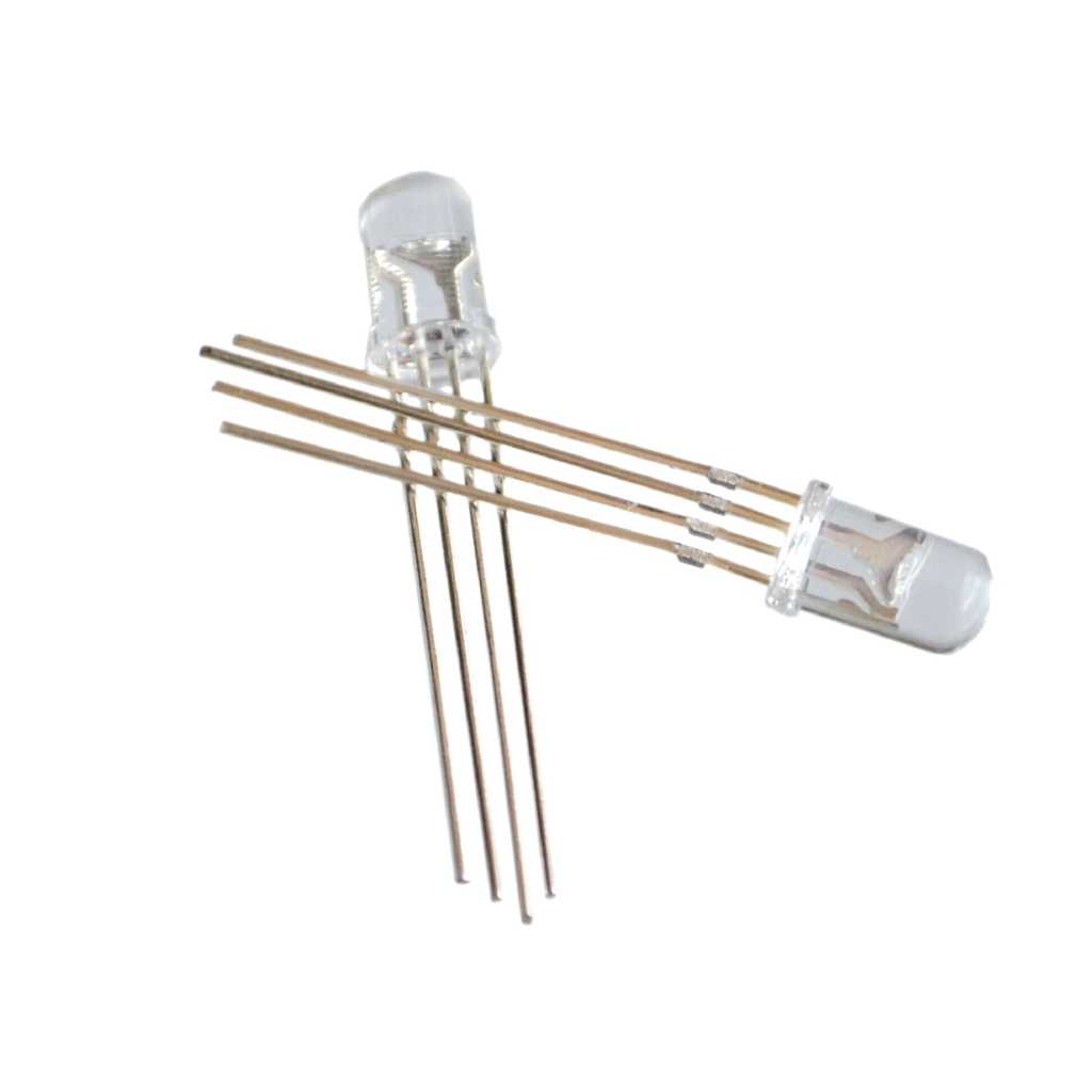 Set 10 đèn LED RGB RGB điốt ba màu phát quang khuếch tán f5 cỡ 5mm
