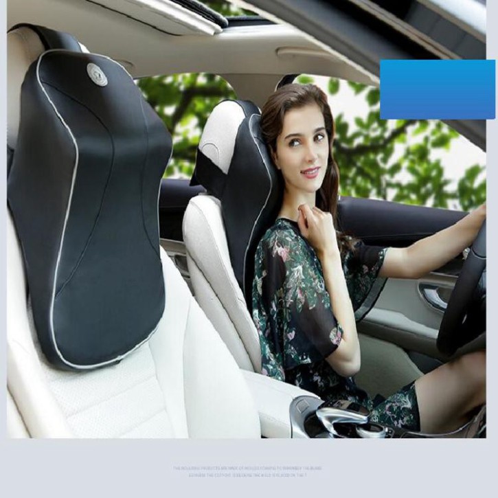 Sản Phẩm Gối Tựa Đầu Chất Liệu Cao Su Non Cao Cấp Dùng Trên Xe Hơi, Ô Tô Mã - A09: Màu Đen và Ghi .