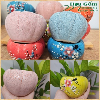 Chậu trồng cây mini, chậu trồng sen đá 7*8cm- nhiều màu