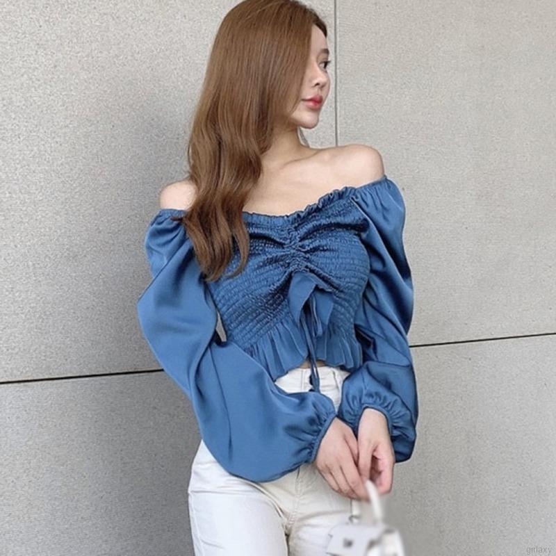 Áo Trễ Vai Dây Rút Thời Trang Dành Cho Nữ