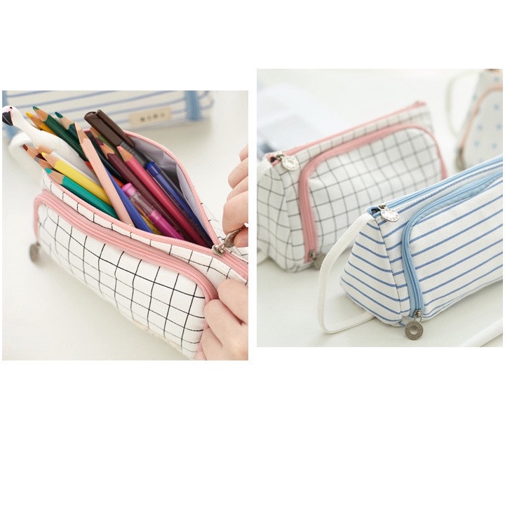 Túi đựng bút bằng vải canvas sức chứa lớn đa năng sáng tạo