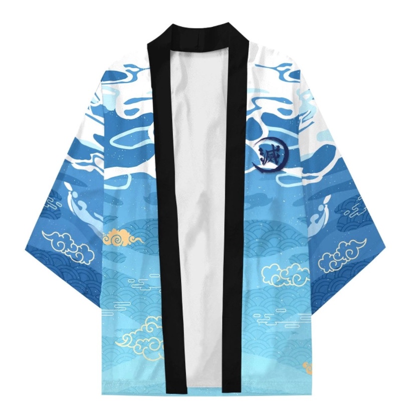 Áo khoác kimono tùy chọn họa tiết phong cách Kimetsu No Yaiba
