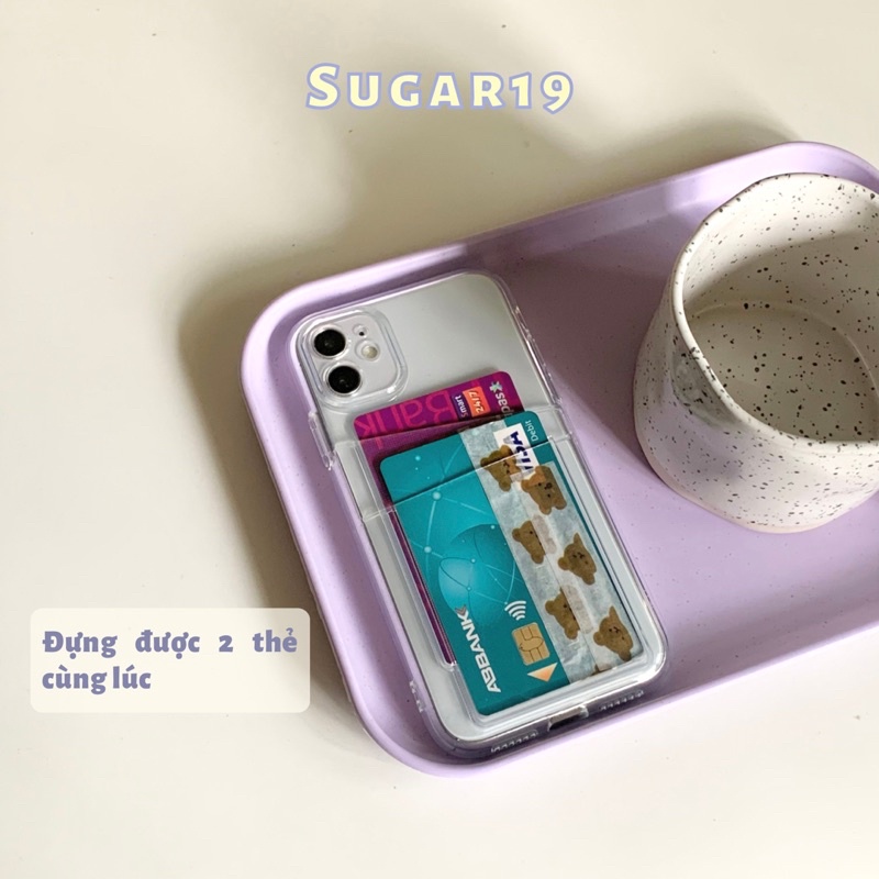 Ốp trong suốt đựng thẻ card 2 ngăn Sugar19
