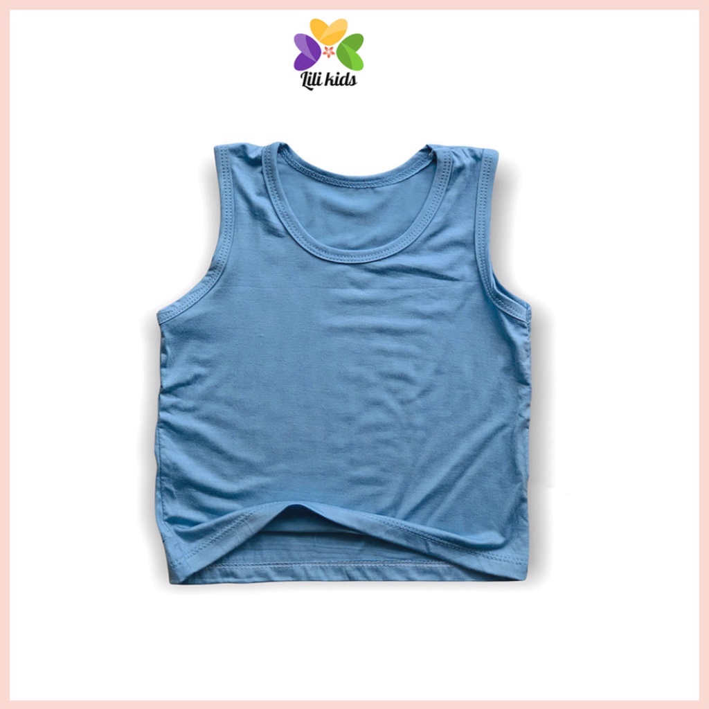 Áo ba lỗ cho bé trai và bé gái LILIKIDS áo thun chất thun lạnh trơn thoáng mát ABL02