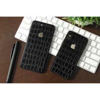 Miếng Dán Da IPhone - Vân Cá Sấu Đen