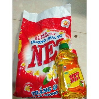 Bột giặt NET Hương Hoa Sứ 2,4kg + NRC NET Chanh 250gr Đậm đặc