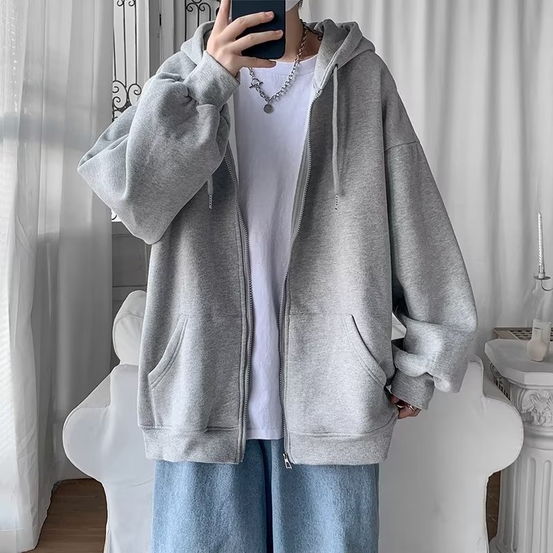 【Five colors】Áo Khoác hoodie Màu Trơn unisex simple áo hoodie form rộng thời trang hàn quốc áo hoodie nam nữ
