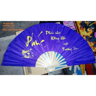 Quạt lụa thư Pháp, nan quạt dài 32 cm