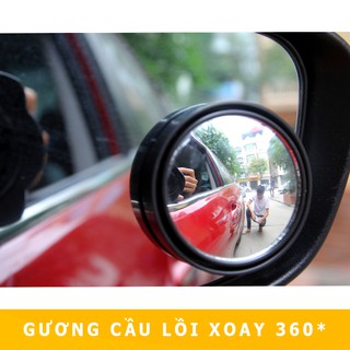Gương Cầu Lồi Chỉnh mặt Xoay 360* tròn viền đen