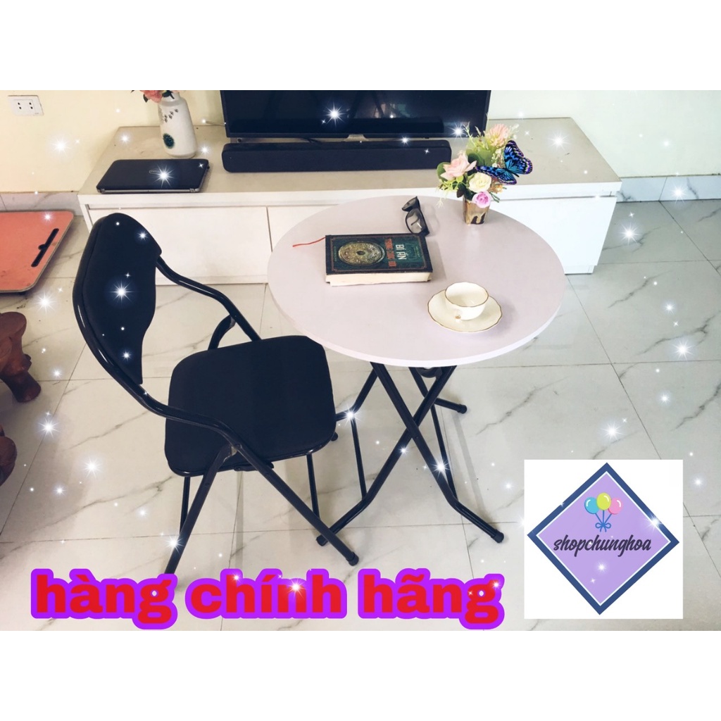 Bàn tròn, bàn cafe, bàn trà màu trắng gấp gọn siêu đẹp sang trọng đẳng cấp 60x60 cao 72cm