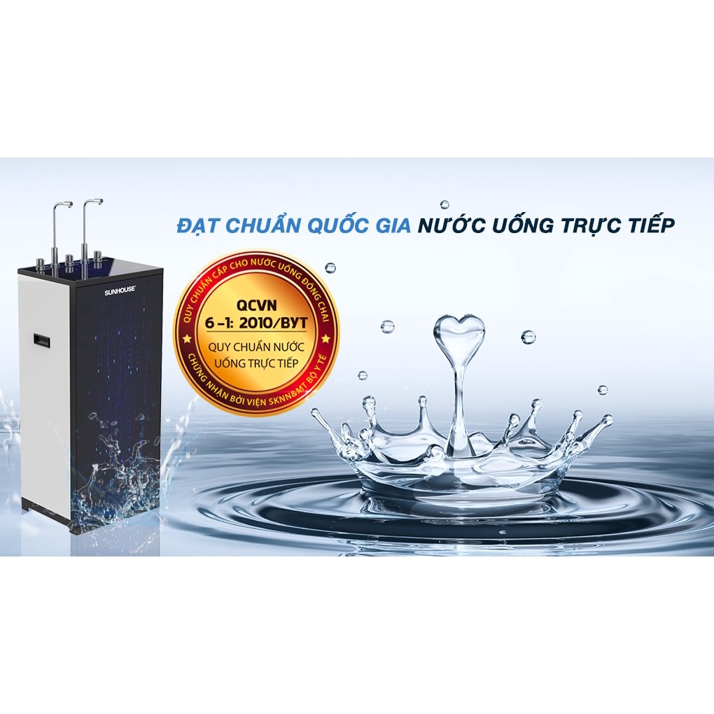 Máy lọc nước RO nóng nguội lạnh Sunhouse SHA76215CK 9 lõi