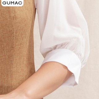 Đầm yếm phối đô trắng DA1061 GUMAC