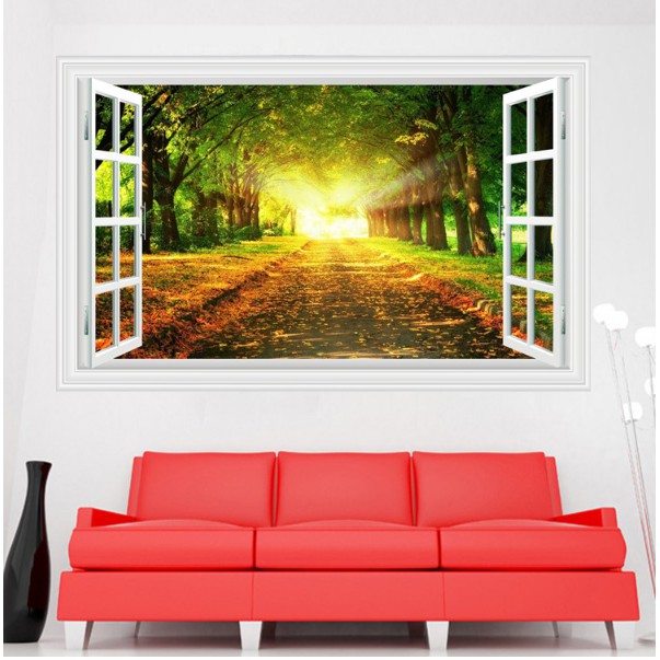 Decal trang trí con đường đầy ánh năng