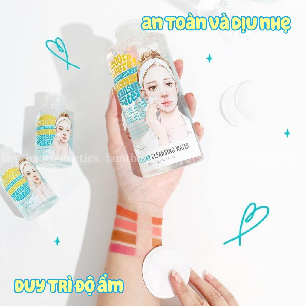 Nước Tẩy Trang Sạch Sâu Dưỡng Ẩm Ariul Smooth &amp; Pure Micellar Water