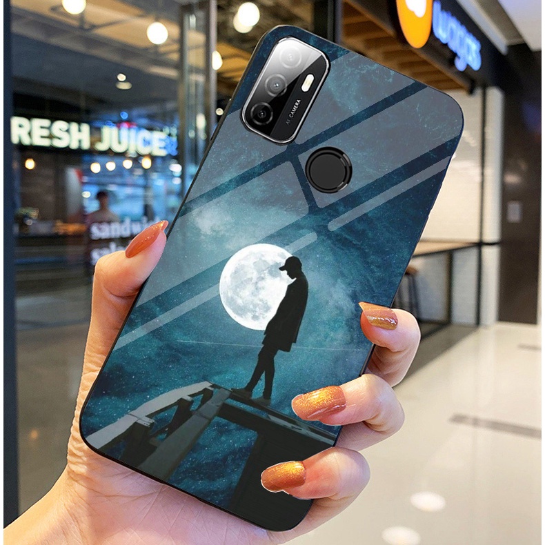 Ốp Lưng OPPO A53 Ốp kính bóng cao cấp Phi Hành Gia