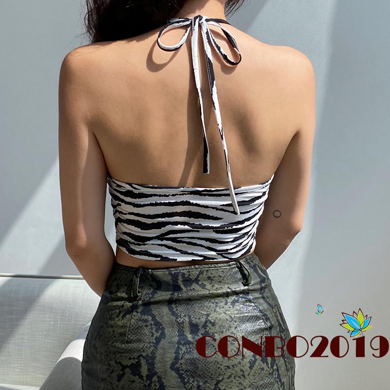 Áo Yếm Sát Nách In Họa Tiết Ngựa Vằn Thời Trang Dành Cho Nữ | BigBuy360 - bigbuy360.vn