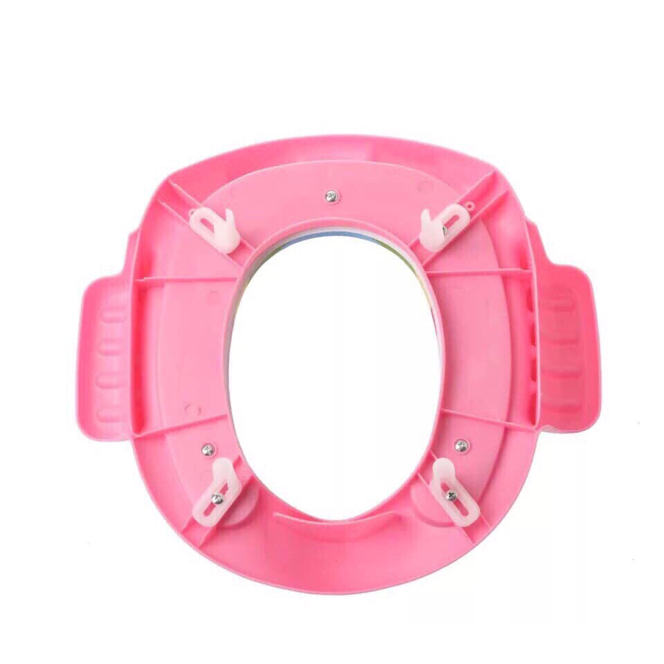 Bệ Lót Bồn Cầu Toilet Thu Nhỏ Có Tay Vịn Cho Bé Trai Bé Gái Tập Đi Toilet
