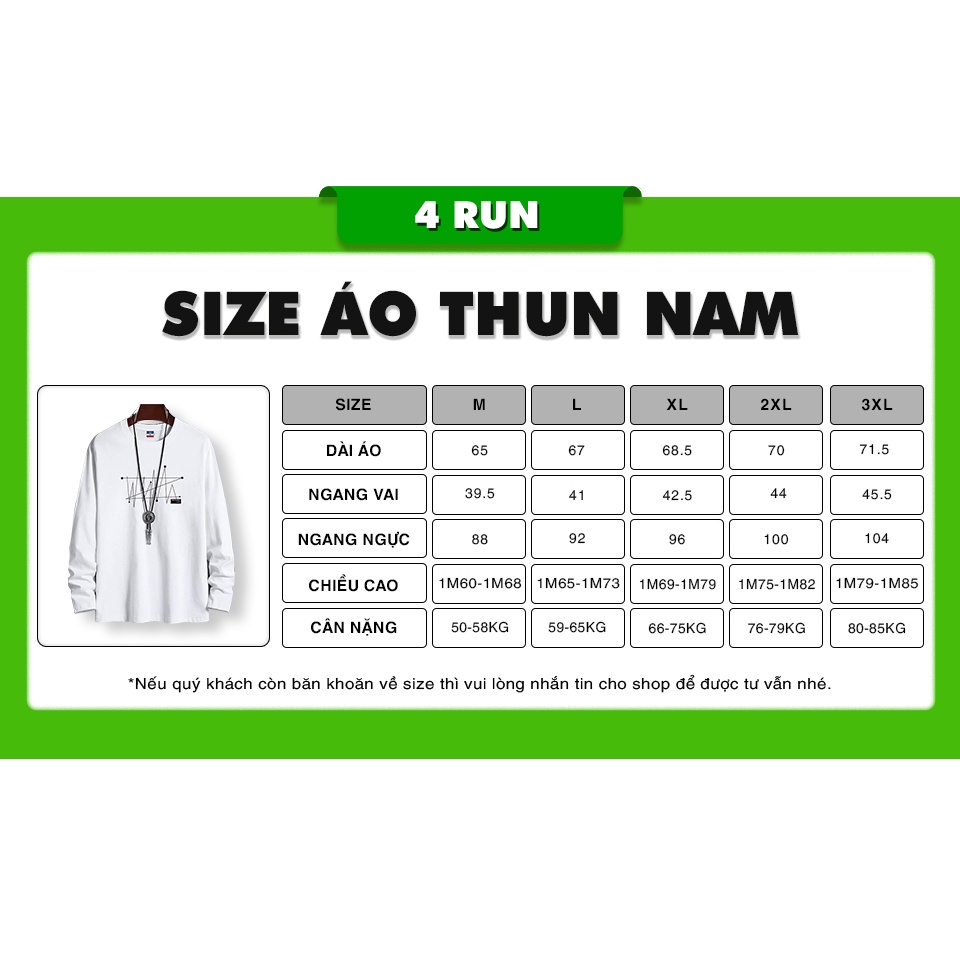 Áo thun nam dài tay 4RUN mã "KC-B" đẹp