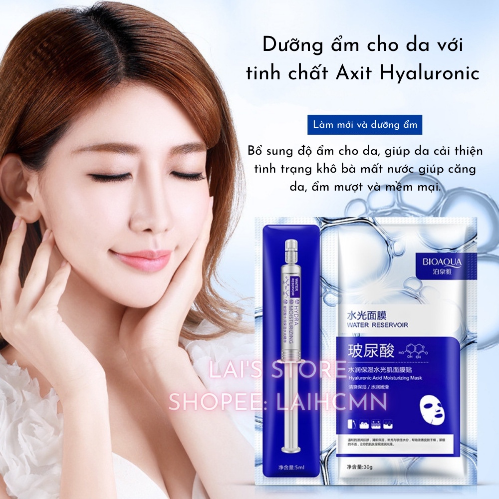Set Tinh Chất Và Mặt Nạ Water Reservoir Bioaqua Dưỡng Ẩm, Giữ Ẩm, Căn Bằng Nước Và Dầu, Ngậm Nước, Căng Bóng, Mịn Màng