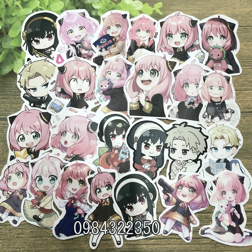 Sticker hình dán Spy x Family gia đình điệp viên Yor Forger Anya Forger