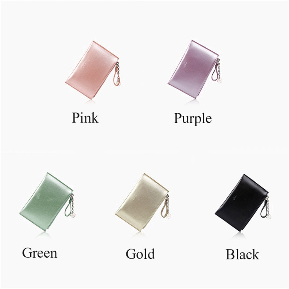 【sweet】1PC Fashion woman Wild Pearlescent Laser pu leather Purse Zipper Wallet Gifts