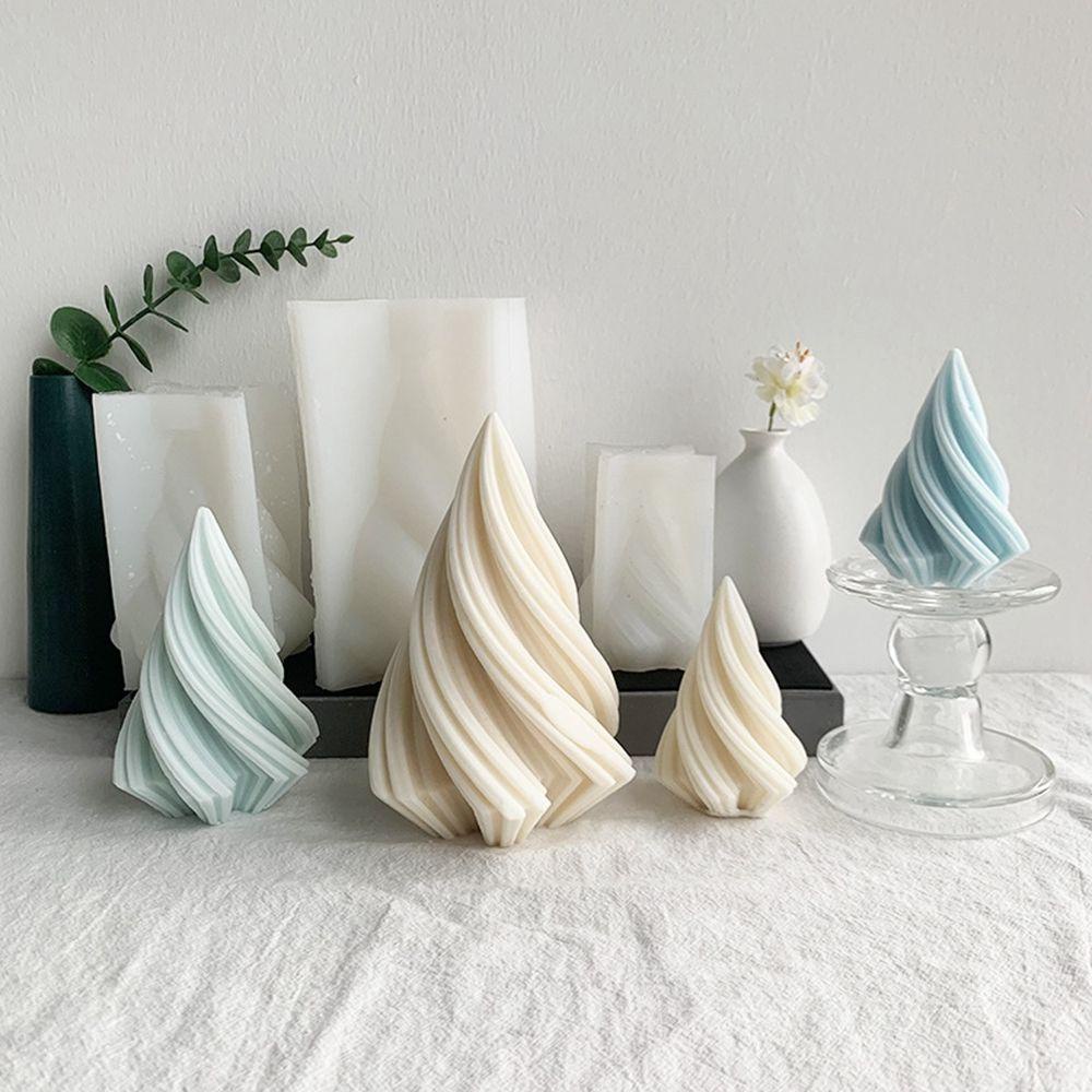 1 Khuôn Xoay Làm Xà Phòng Bằng Resin Cấp Thực Phẩm Hình Nón Họa Tiết Kẻ Sọc