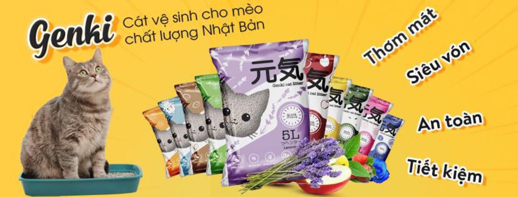 [HÀNG CHÍNH HÃNG] CÁT VỆ SINH CHO MÈO GENKI - CÁT MÈO GENKI