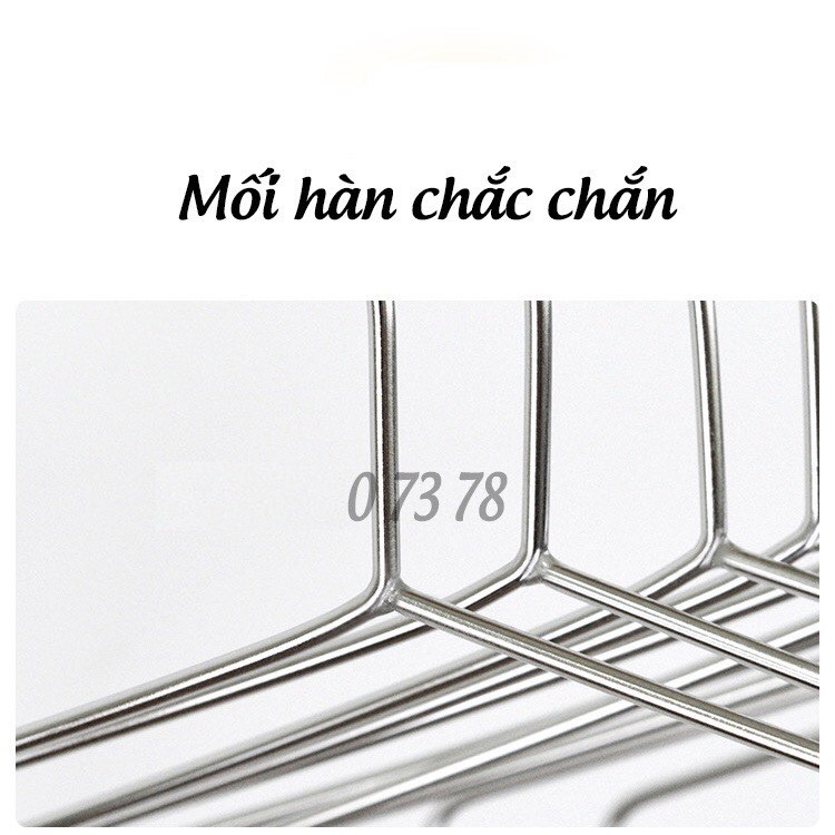 Móc Inox Treo Quần Áo Người Lớn - Dày 3mm - Đầu Bo Tròn (MẪU MỚI)