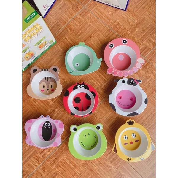 Bát ăn dặm sợi tre hình thú an toàn cho bé