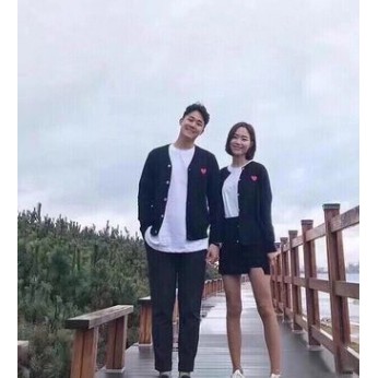 Áo len nữ Cadigan Phay Tim Ngực Hàng Quảng Châu