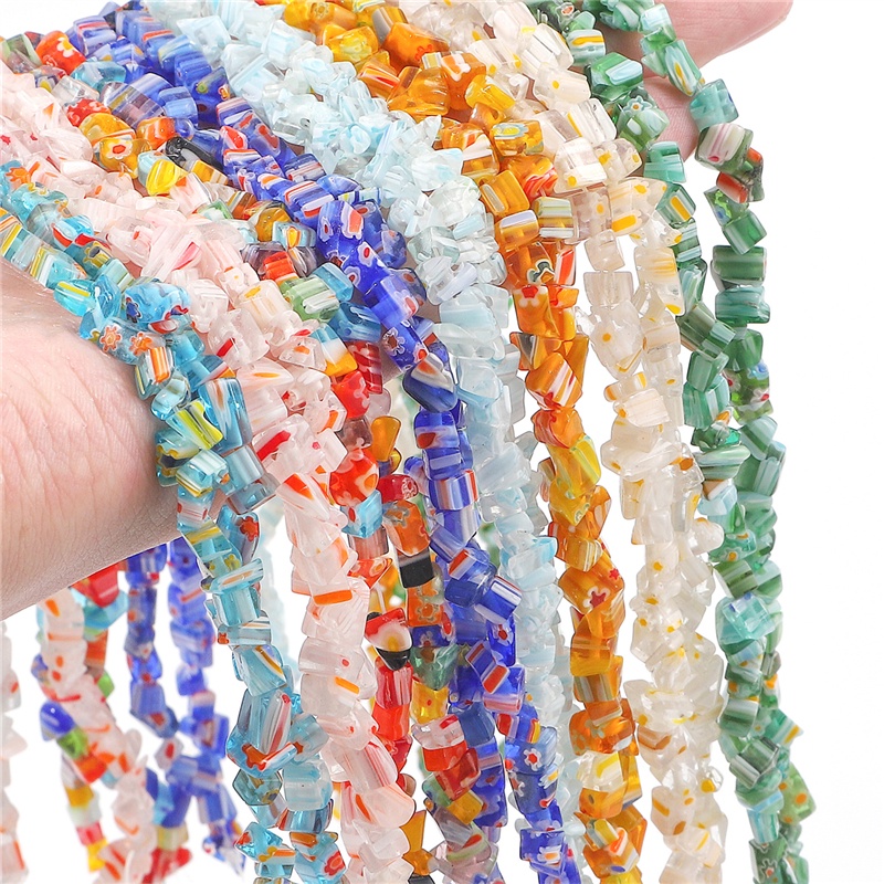 Hạt đá BEADIA xỏ lỗ hình hoa nhiều kích thước tiện lợi