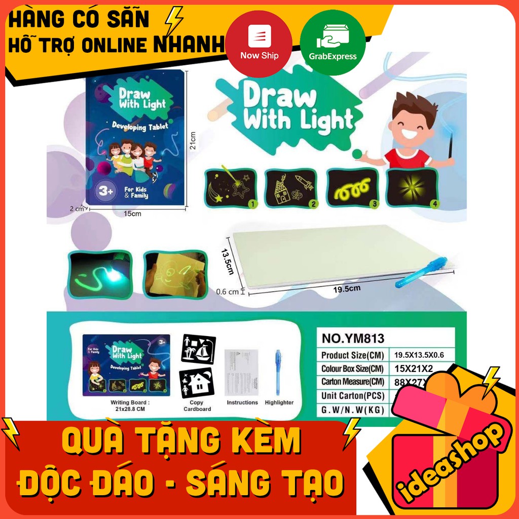 BẢNG VẼ HÌNH DẠ QUANG ĐỒ CHƠI CHO BÉ DƯỚI 5 TUỔI QUÀ TẶNG TRẺ EM 1/6