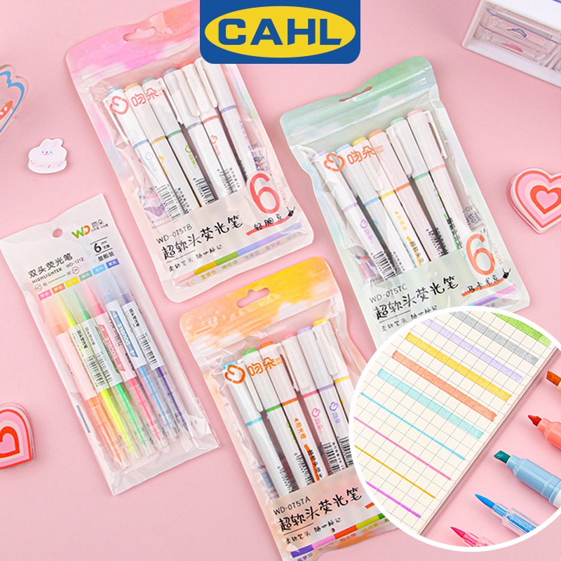 Bộ 6 Bút Phấn Bắt Sáng Màu Pastel Nhanh Khô Tạo Khối Màu Pastel Sáng Bóng