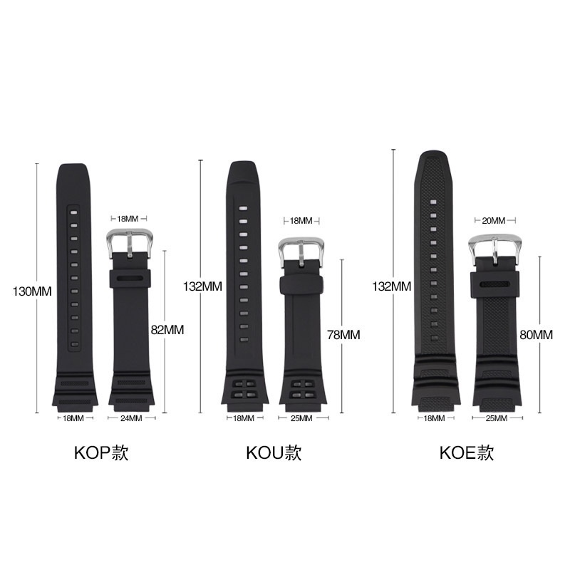 YIFILM Dây Đeo Thay Thế Bằng Silicon Mềm Chống Nước 18mm Cho Casio AQ-S810W W-735H SGW-300