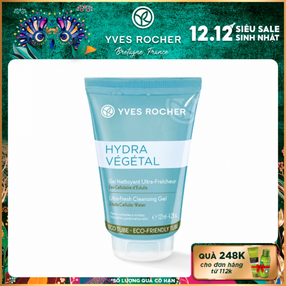 [Mã FMCGMALL giảm 8% tối đa 80K đơn 250K] Gel Rửa Mặt Cấp Ẩm Yves Rocher Ultra Fresh Cleansing Gel 125ml