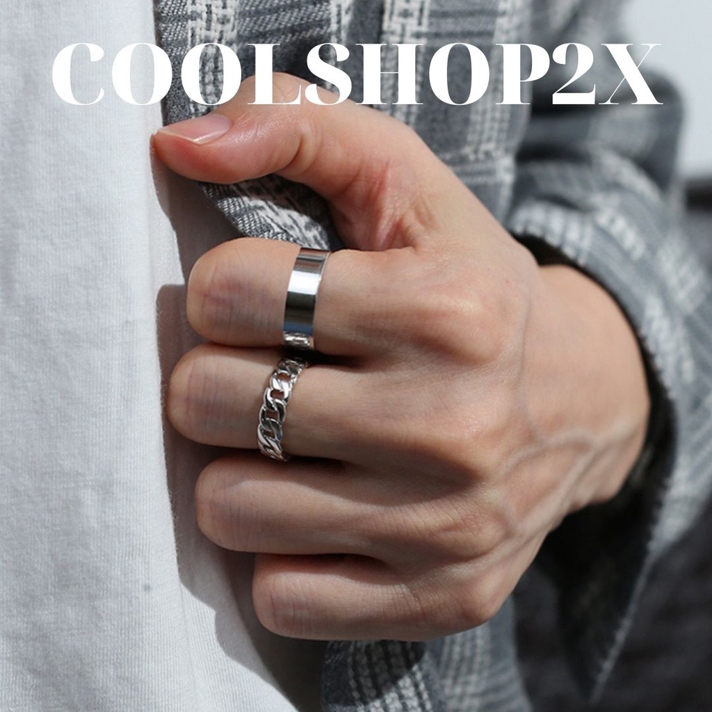 Set nhẫn  3 chiếc phong cách basic Unisex