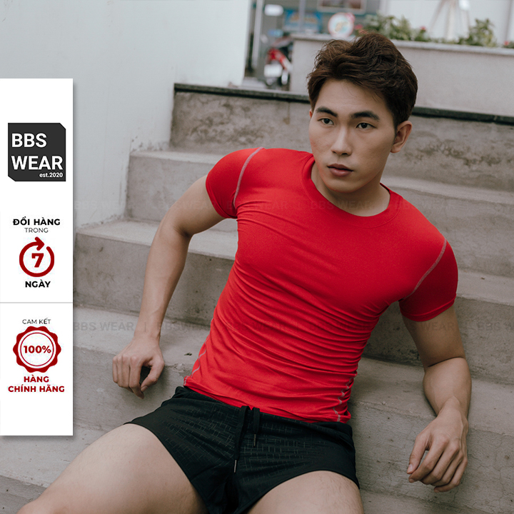 Áo Thun Nam Body Trơn Phối Viền Nổi Tập Gym Thể Thao Fitness - Áo Thể Thao Nam Chuyên GYM BBS WEAR - GY02