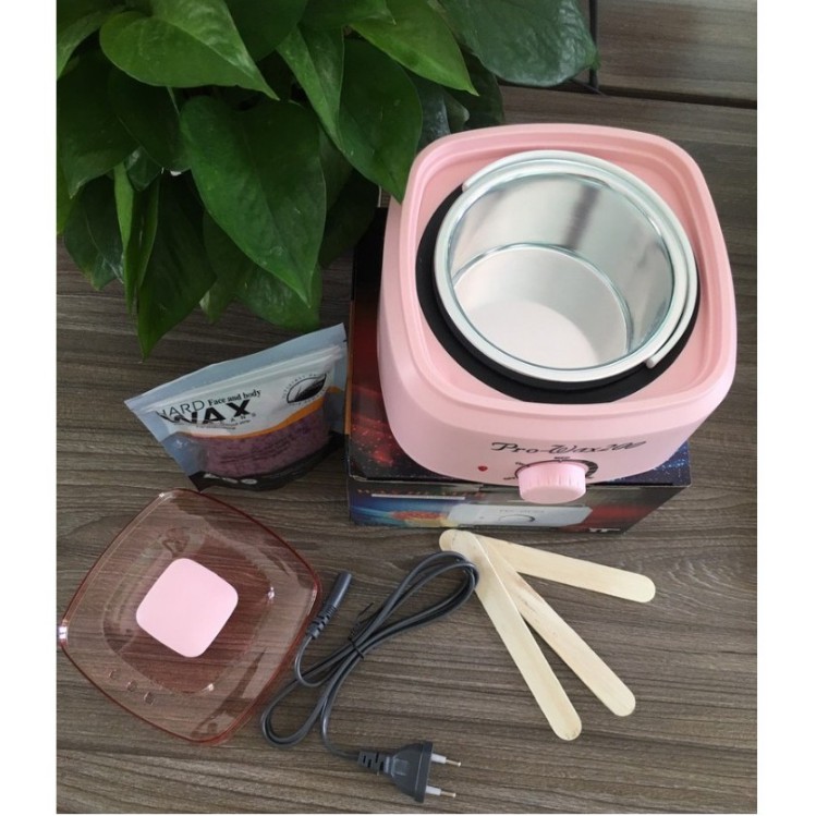 Nồi nấu sáp wax lông bản Pro wax 200 cao cấp Combo ( nồi wax 200 + 100g sáp + mỡ chăn) free que gỗ