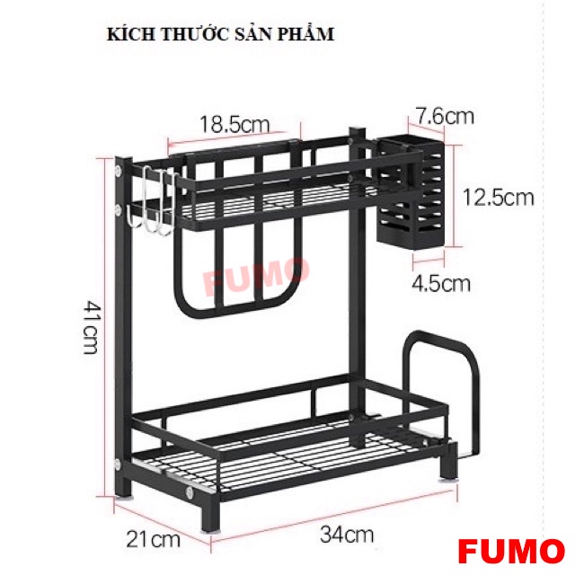 Kệ gia vị 2 tầng 3 tầng sơn tĩnh điện kệ đựng gia vị tiện lợi FUMO HH010-HH011