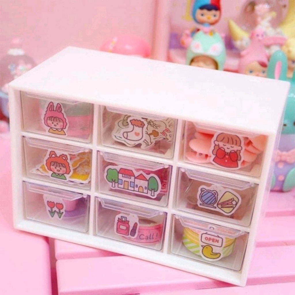 Kệ đựng đồ mini 9 ngăn siêu xinh