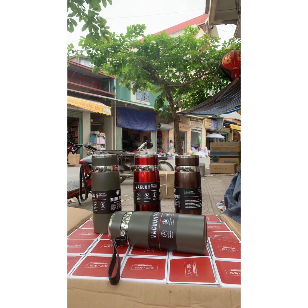 Bình Giữ Nhiệt Nóng, Lạnh Inox An Toàn 1000ml Có Quai Sách