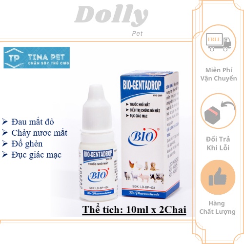 Chai Nước Nhỏ Mắt Bio-Gentadrop Cho Thú Cưng Chó Mèo