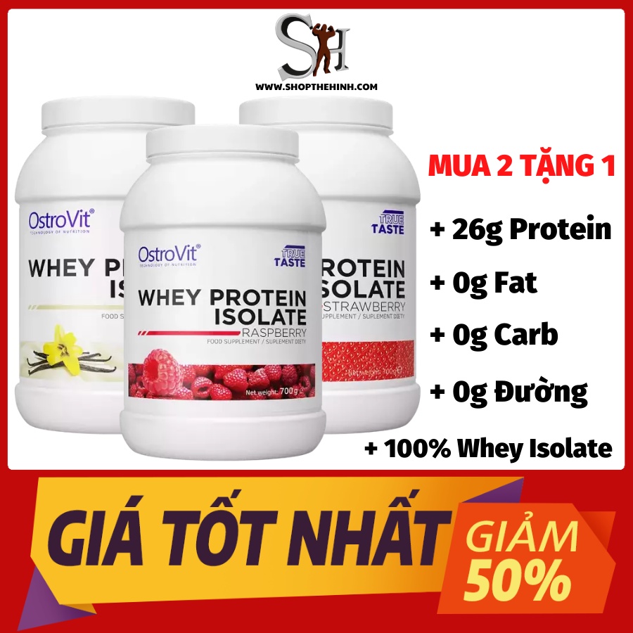 Sữa Tăng Cơ, Phát Triển Cơ, Bổ Sung Protein Ostrovit Whey Protein Isolate (2.1kg) - Chọn 3 Mùi Tùy Ý