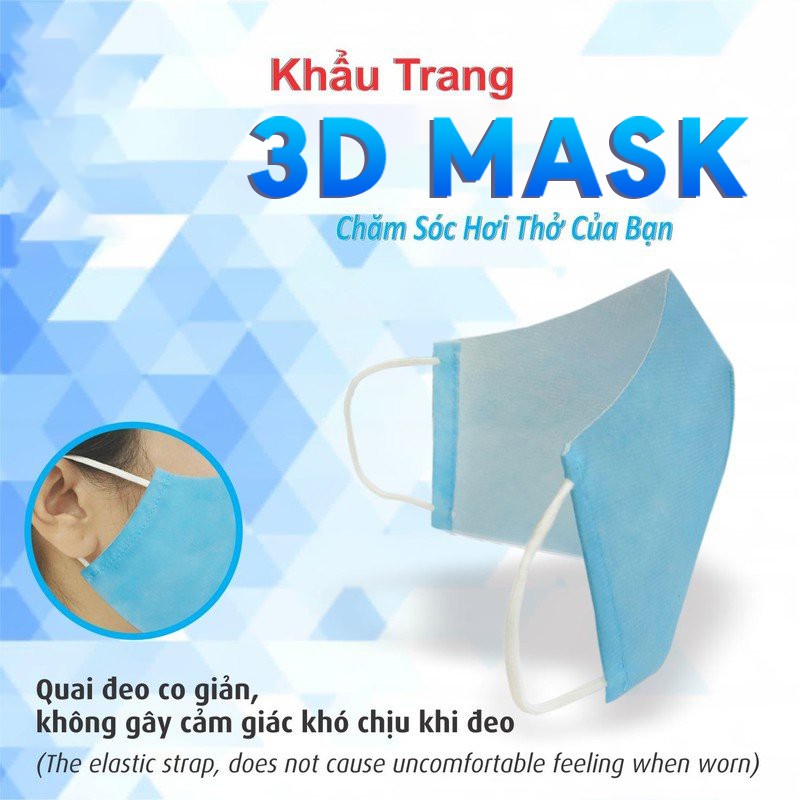 Mua 1 tặng 1 Khẩu trang y tế 3D MASK ôm sát ngăn gừa bụi bẩn vi khuẩn