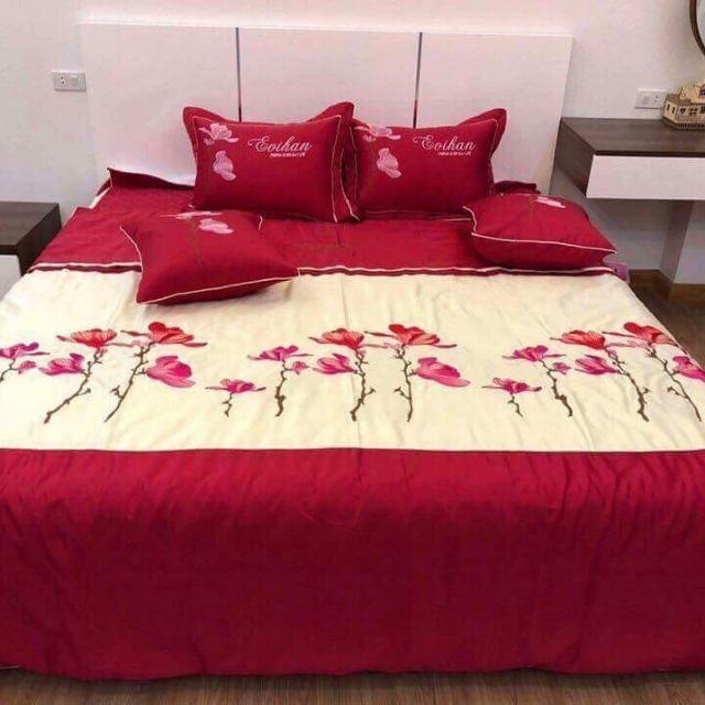 Bộ ga gối cưới satin