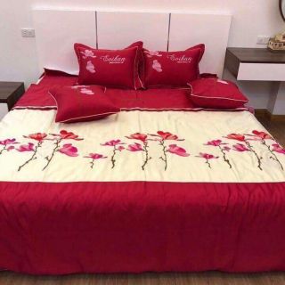 Bộ ga gối cưới satin